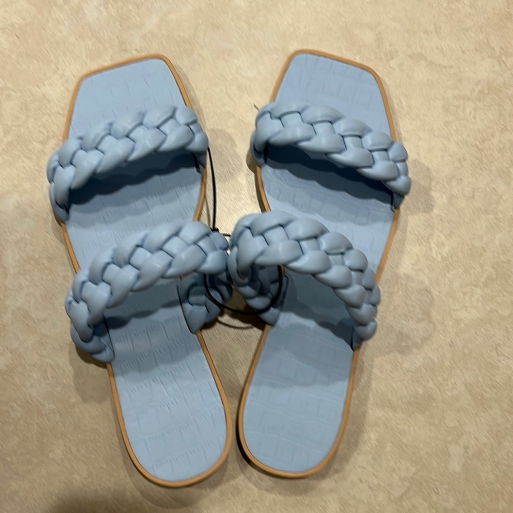 ZBY Baby Blue Braided Slippers/Slip ons-New